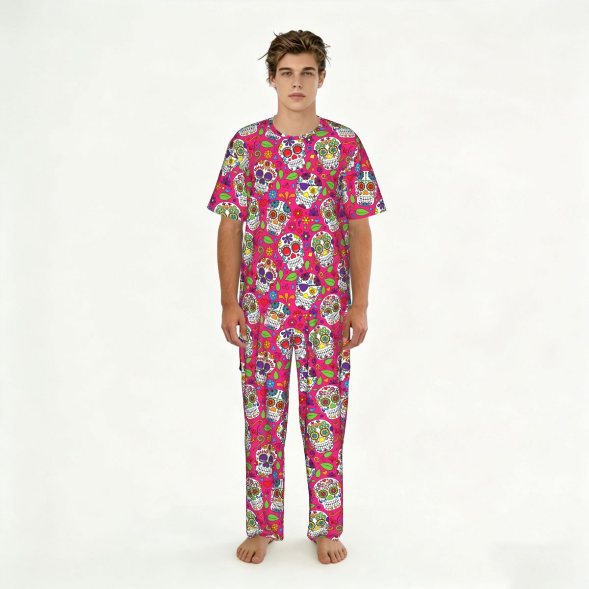 Summer Clothing Long Sleeve - Erkek Pijama Takımı Kısa Kollu Uzun