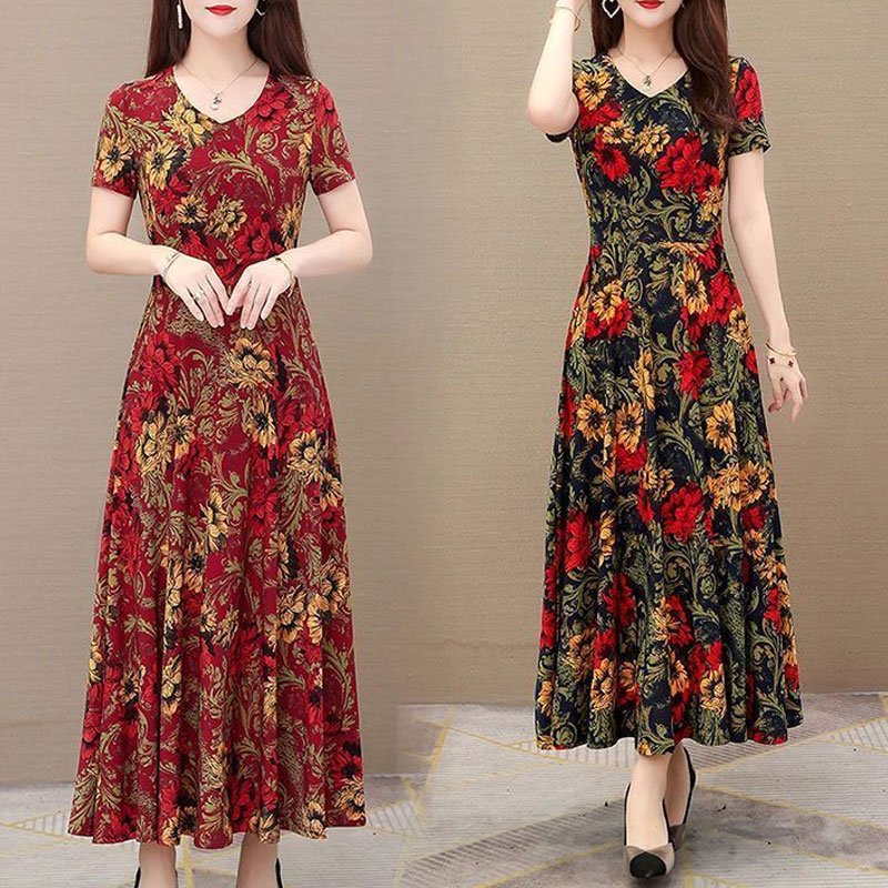Summer Clothing For 60 Year Old Woman - Ofis Bayan Geometrik Vintage Çiçekli Baskılı