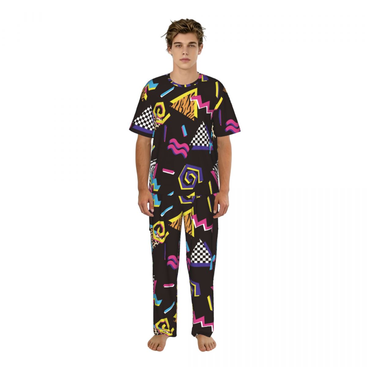 Summer Clothing Long Sleeve - Erkek Pijama Takımı Kısa Kollu Uzun