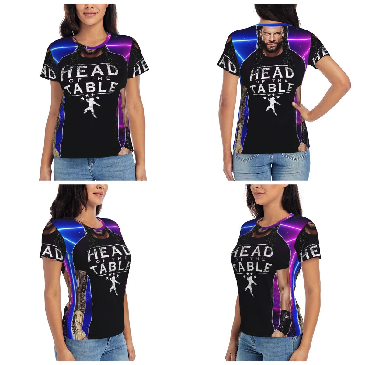 Summer Reign Clothing - Güreşçi Roman Reigns Güreş T-Shirt Kadın