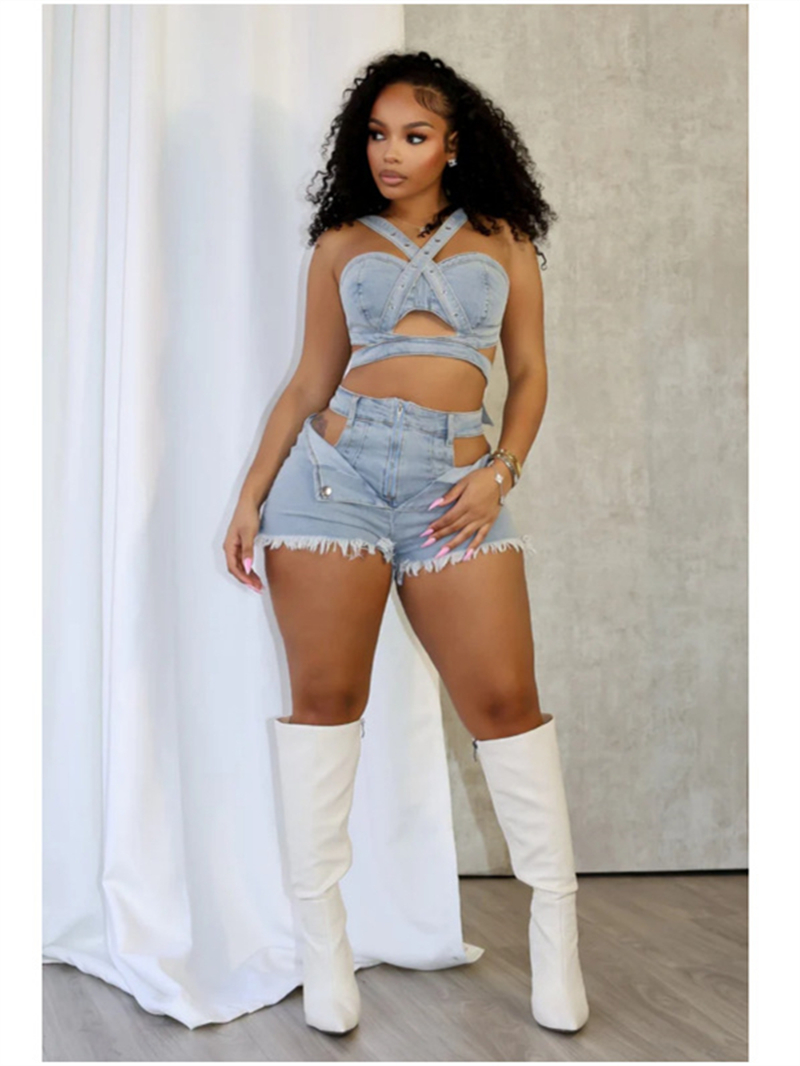 Summer Clothing Bundle - Seksi Jean 2 Parça Setleri Kadın