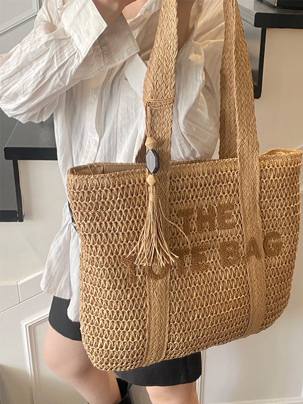 Beach Bag Straw - Yaz Plaj Seyahati Büyük Kapasiteli Hasır