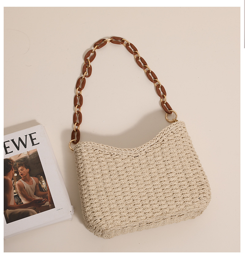 Beach Bag Straw - Kadınlar için Hasır Örgü Çanta: Plaj