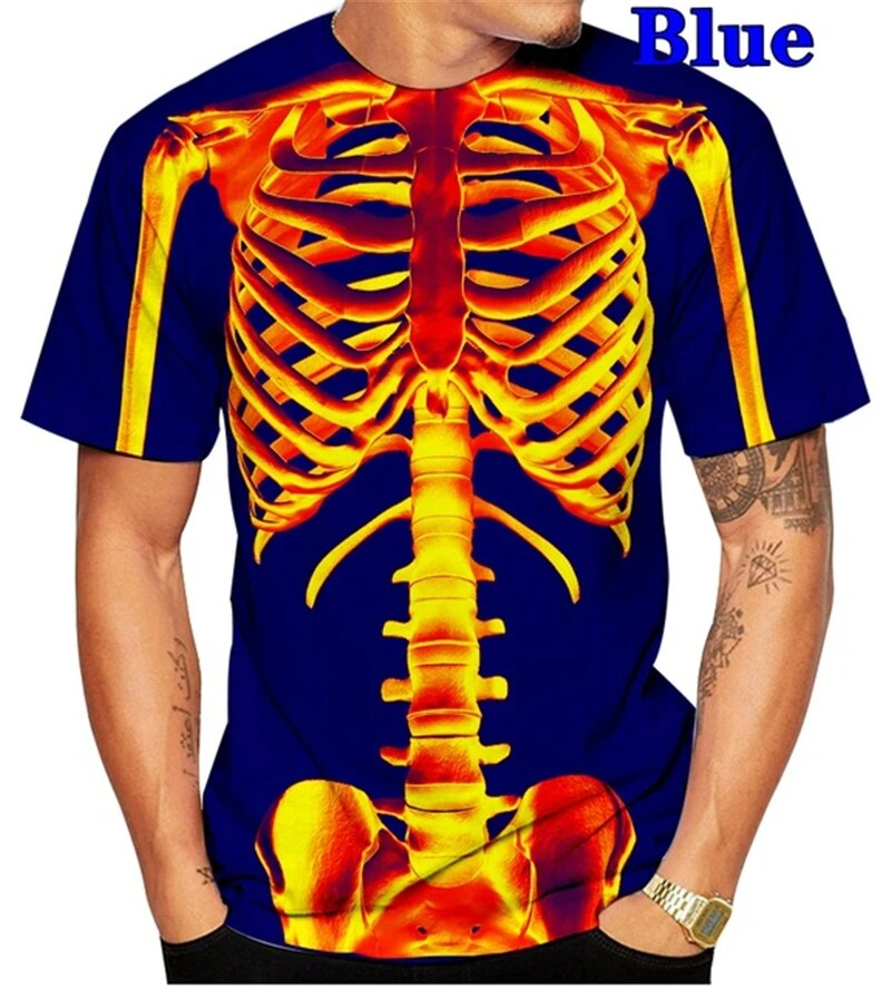 Summer Rays Clothing - Korku kafatası iskelet grafik T Shirt