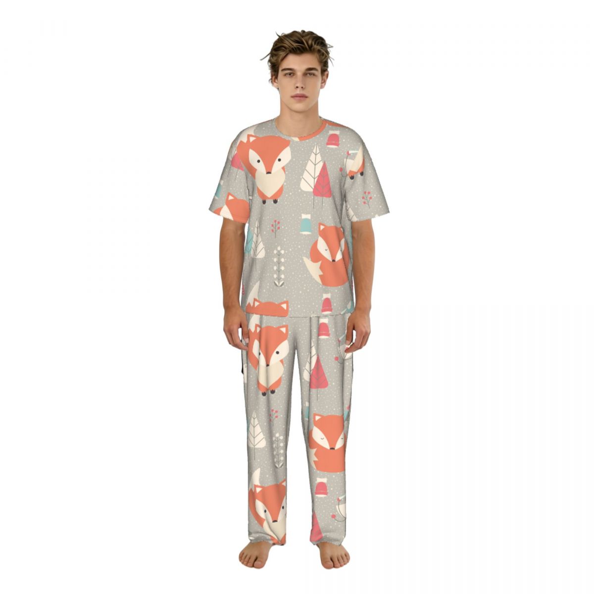 Summer Clothing Long Sleeve - Erkek Pijama Takım Kısa Kollu Uzun