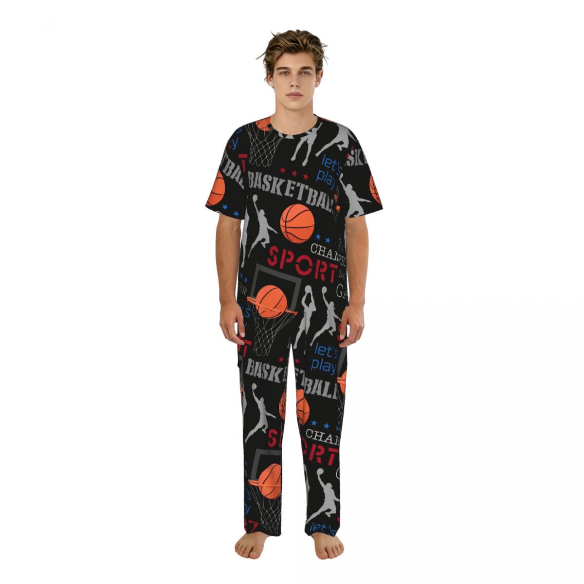 Summer Clothing Long Sleeve - Erkek Pijama Takımı Kısa Kollu Uzun