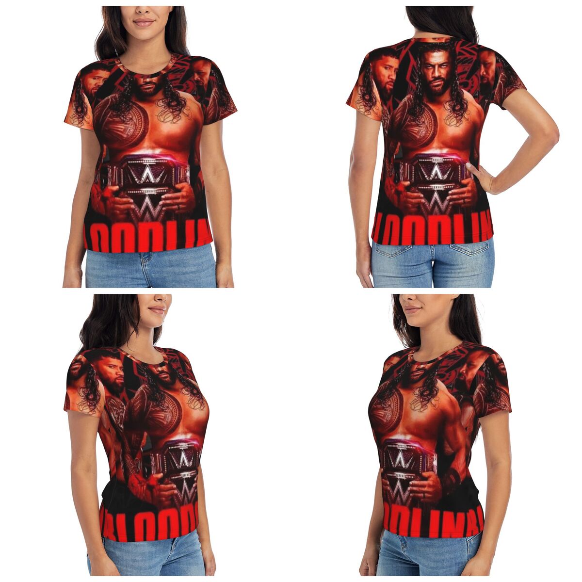 Summer Reign Clothing - Güreşçi Roman Reigns güreş tişörtü kadın