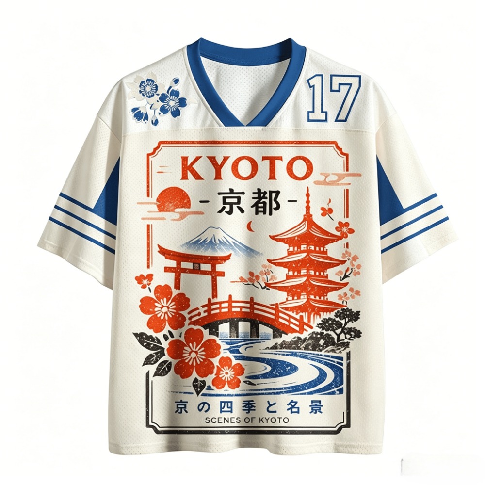 Summer Clothing Mens - Yaz·Japon Kyoto Fuji Dağı Desenli 3D