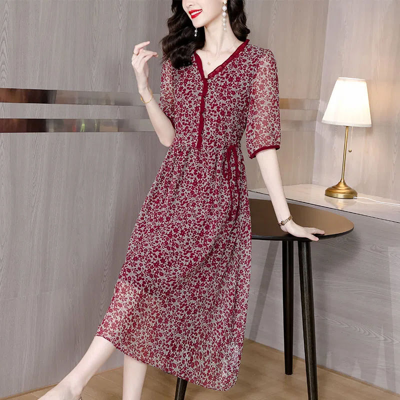 Zarif V Yaka Baskılı Fırfırlı  - Summer Clothing For 60 Year Old Woman incelemesi ve fiyatı