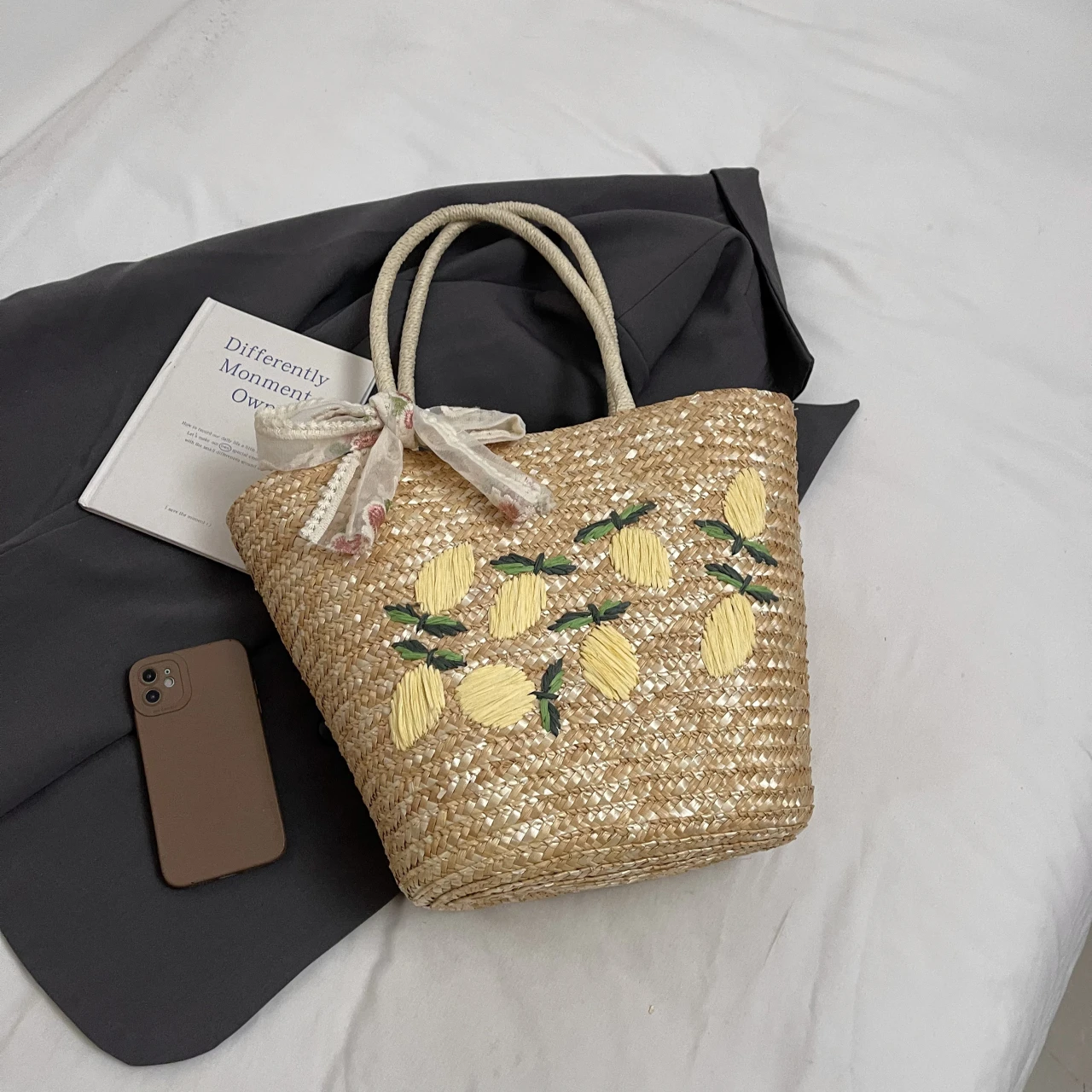 Büyük Kapasiteli Plaj Omuz Çan - Beach Bag Straw incelemesi ve fiyatı