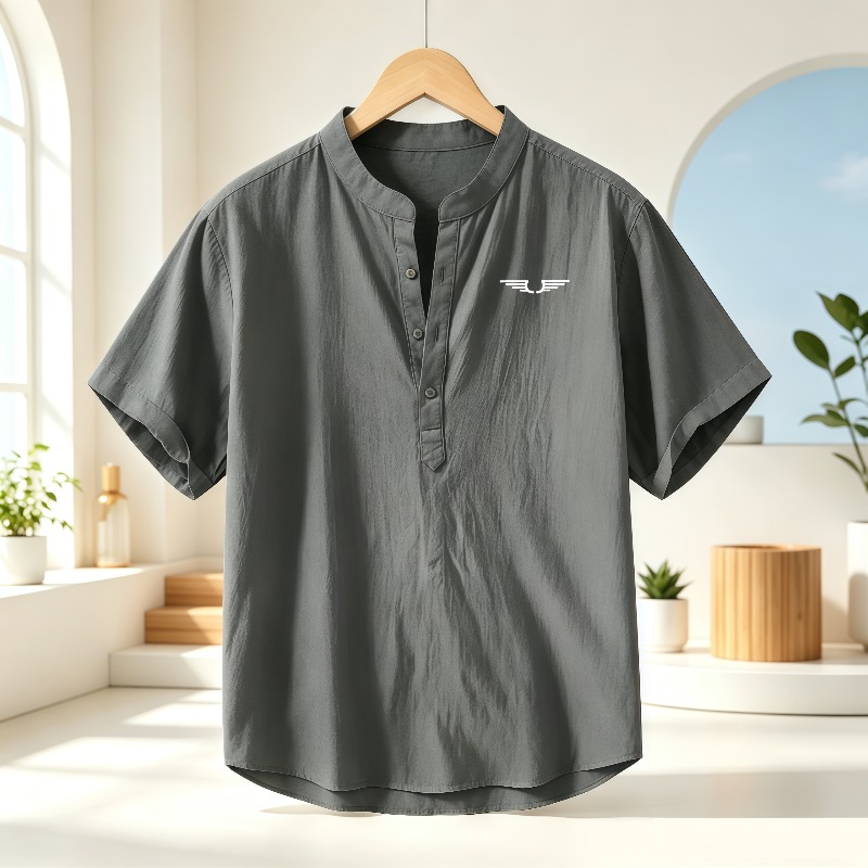 Erkek pamuklu ve keten Henley  - Summer Clothing Trends incelemesi ve fiyatı
