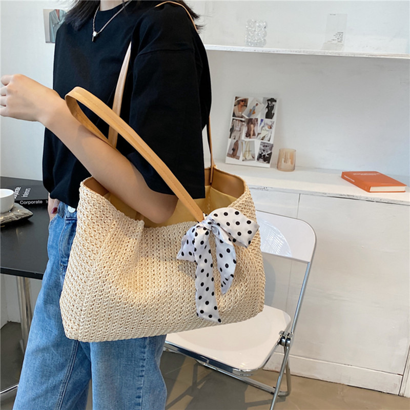Kadınlar için yazlık eşarp ilm - Beach Bag Straw incelemesi ve fiyatı