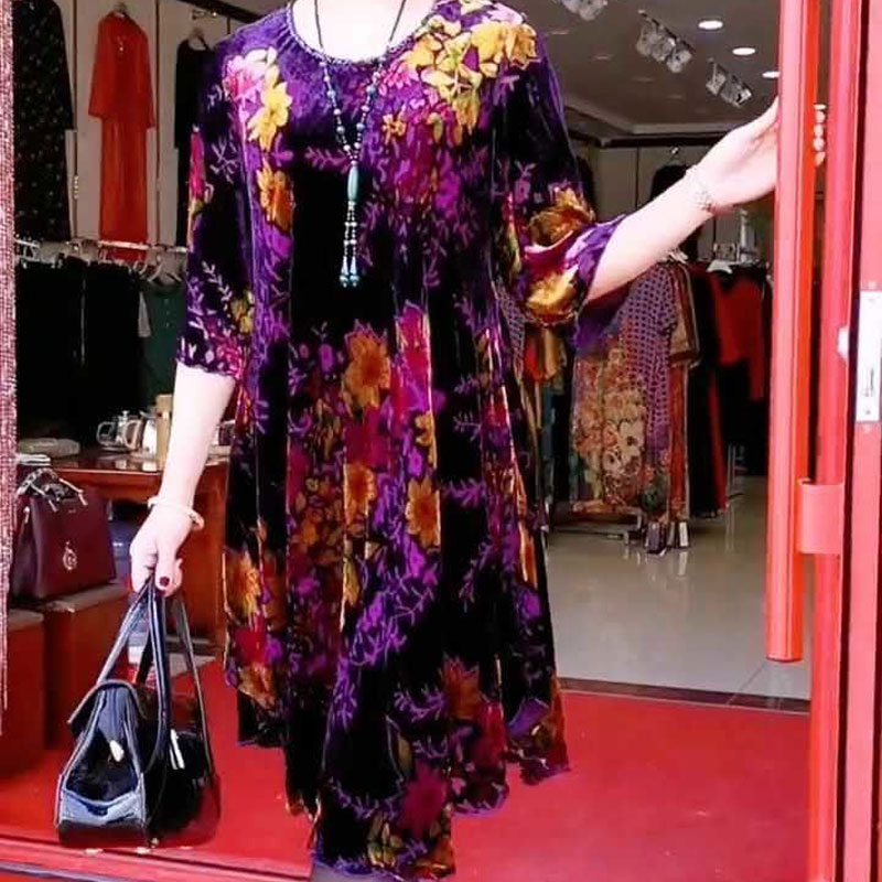Vintage kırık çiçekler Midi el - Summer Clothing For 60 Year Old Woman incelemesi ve fiyatı