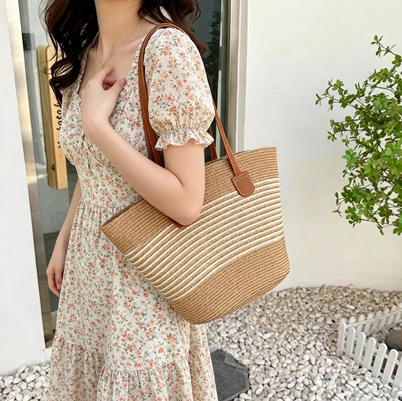 CLAREGQI Kadın Çizgili Hasır Ç - Beach Bag Straw incelemesi ve fiyatı