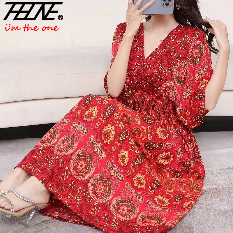 Kadın elbise yaz 2024 Maxi uzu - Indian Summer Vintage Clothing incelemesi ve fiyatı