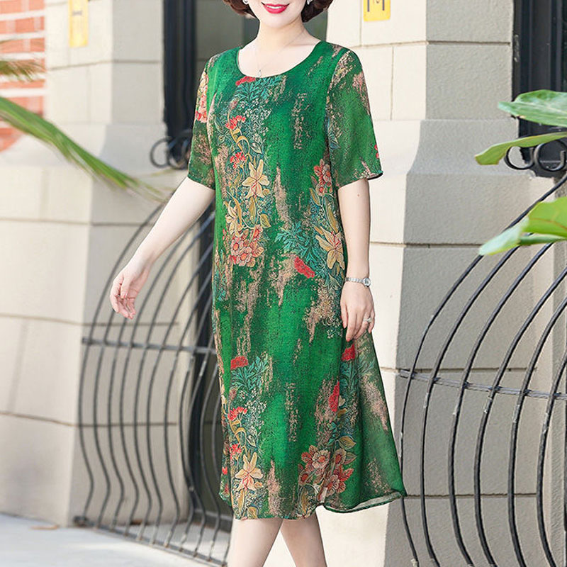 Moda düzensiz Midi elbise Vint - Summer Clothing For 60 Year Old Woman incelemesi ve fiyatı