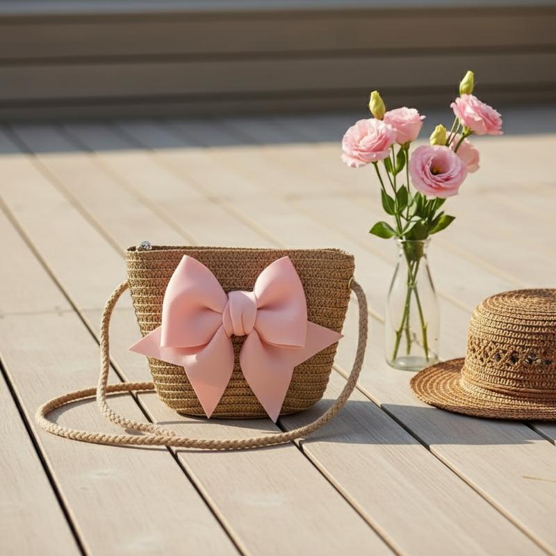 Bebek Kızlar Dokuma Hasır Omuz - Beach Bag Straw incelemesi ve fiyatı